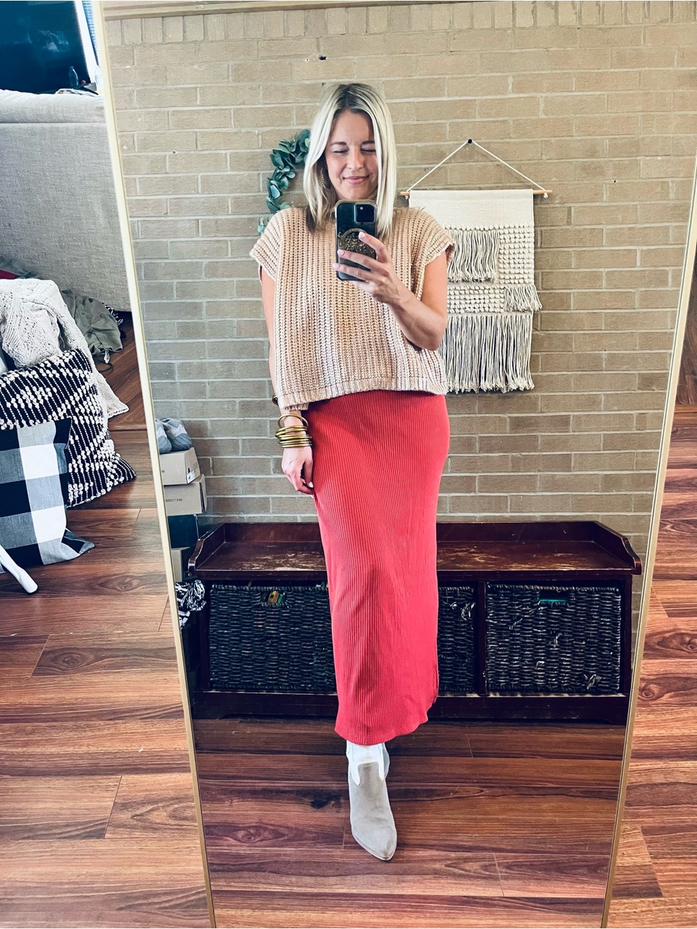 Old Navy Ribbed Midi Skirt